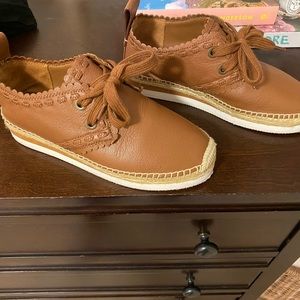 See by Chloe Espadrille sneakers, Dark Tan/Chestnut Color, Size 38